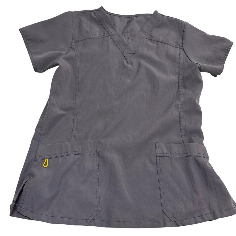 Wonderwink gray scrub top sz M nurse medical professional